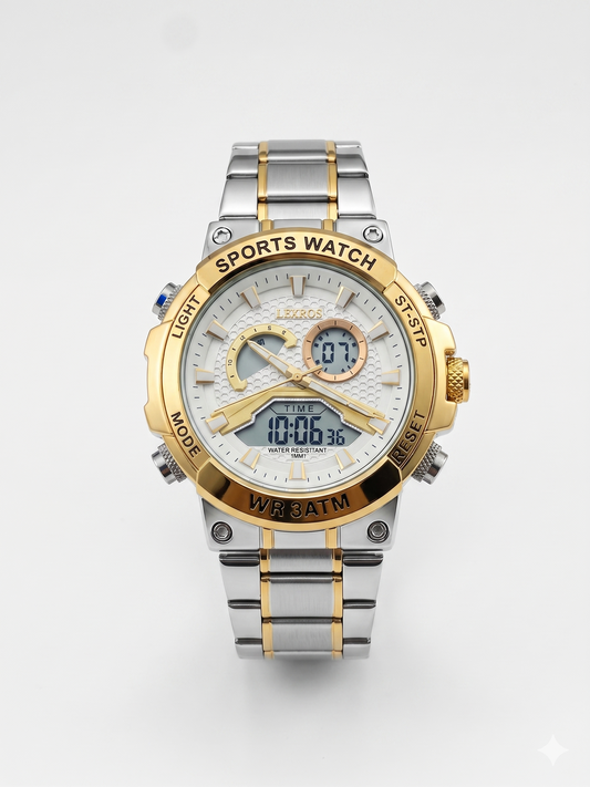 LEXROS WR3ATM/SPORTS WATCH LX-3051G WHITE DIAL - MEN'S QUARTZ