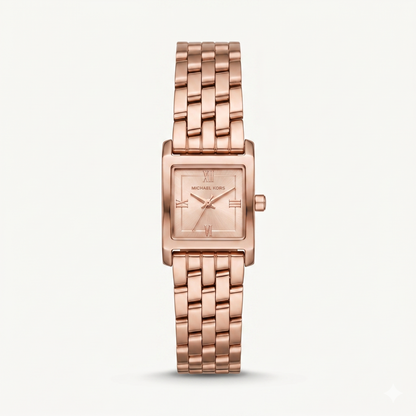 MICHAEL KORS ROMAN SMALL SQUARE 4932 ROSE-GOLD DIAL - WOMEN'S QUARTZ