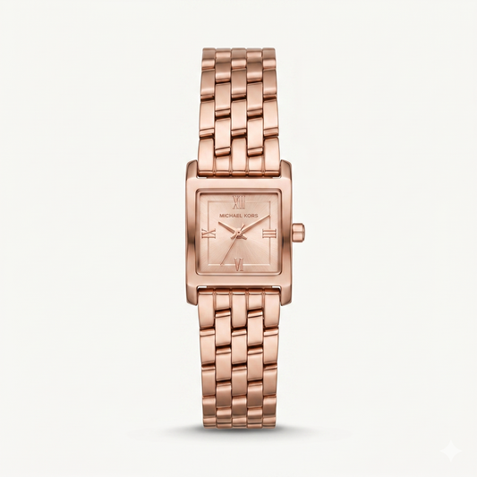 MICHAEL KORS ROMAN SMALL SQUARE 4932 ROSE-GOLD DIAL - WOMEN'S QUARTZ