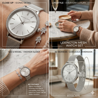 MICHAEL KORS CIRCLE WITH DIAMONDS MK3783 SILVER DIAL - WOMEN'S QUARTZ