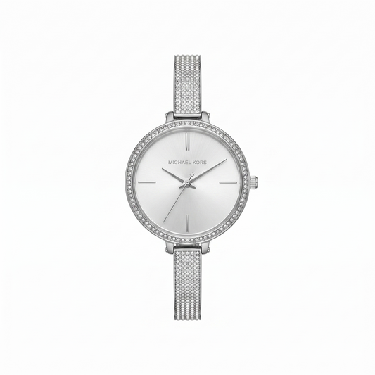 MICHAEL KORS CIRCLE WITH DIAMONDS MK3783 SILVER DIAL - WOMEN'S QUARTZ