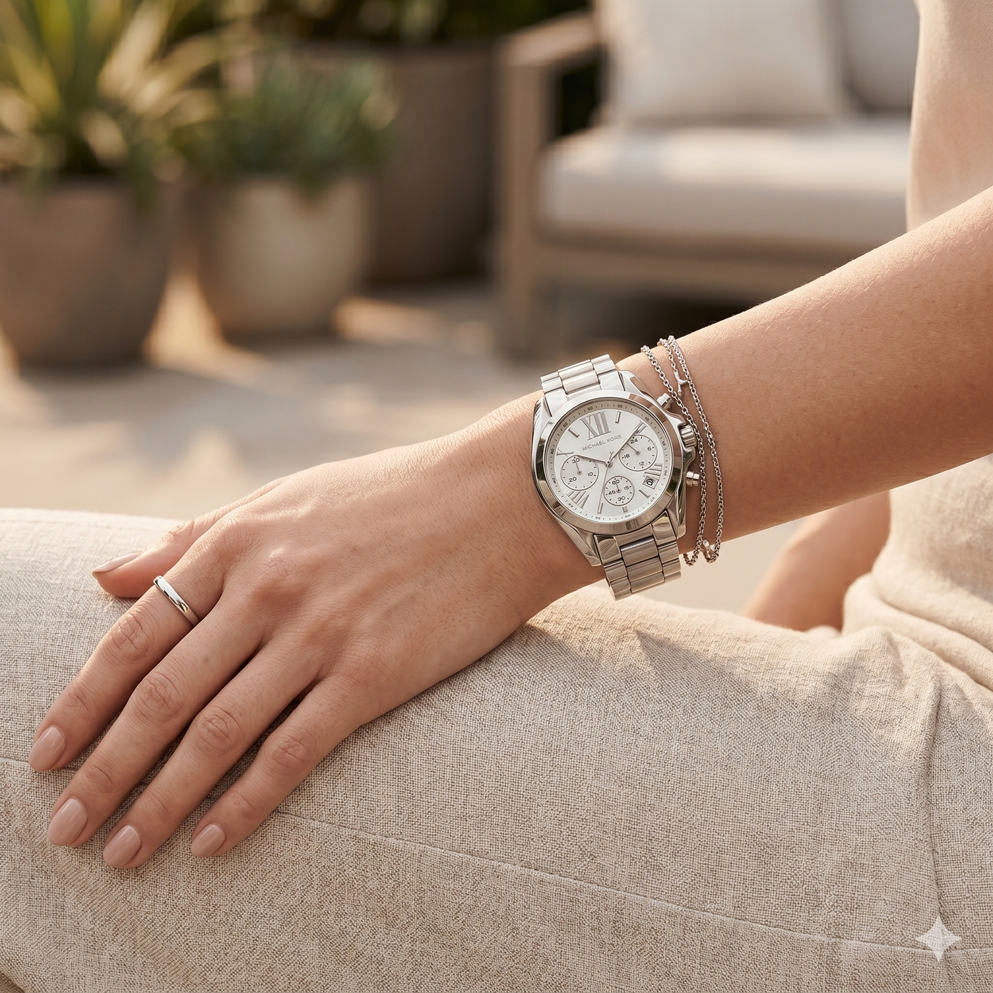 MICHAEL KORS CHRONO MK6174 SILVER DIAL - WOMEN'S QUARTZ