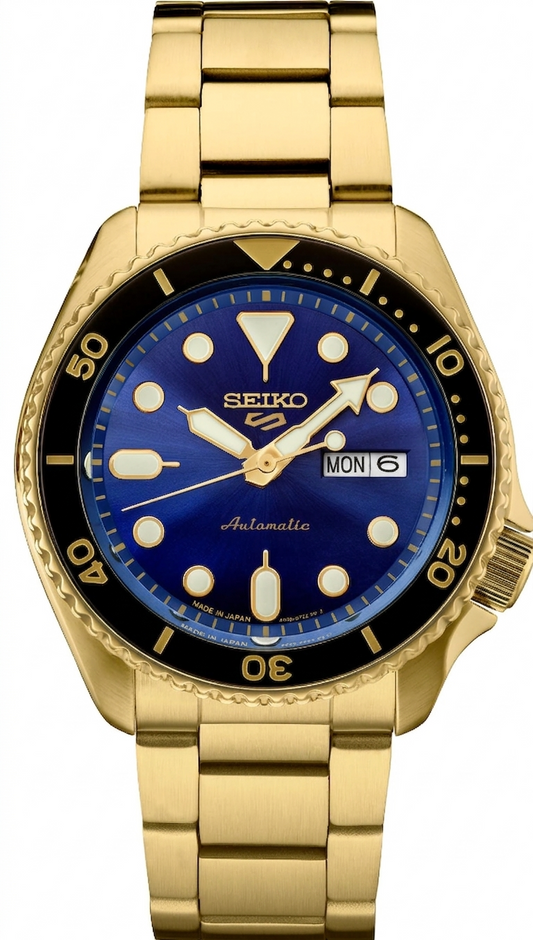 SEIKO 5 GMT SRPK20 BLUE DIAL - MEN'S AUTOMATIC