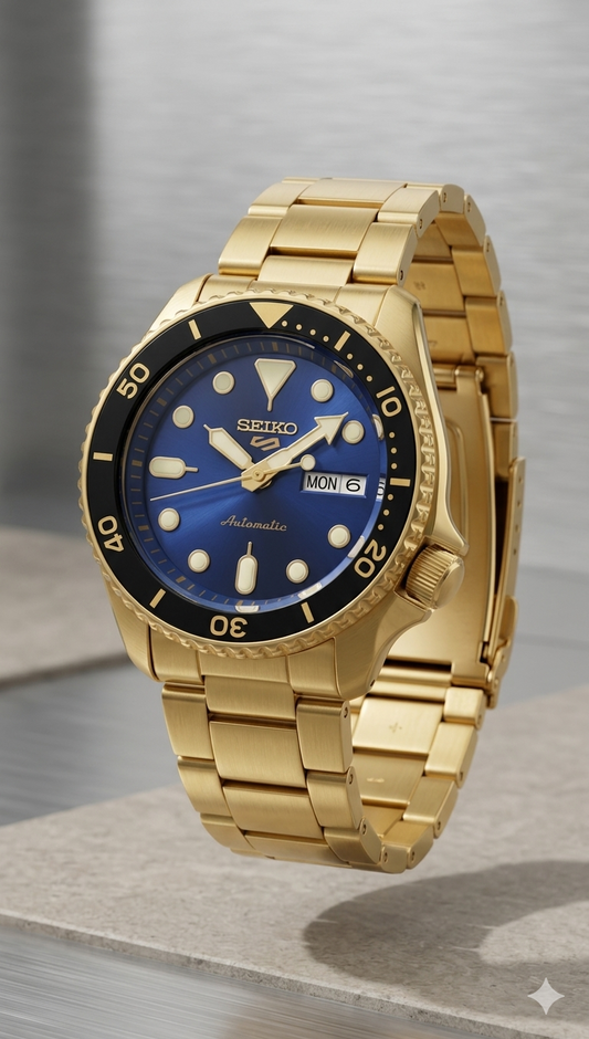 SEIKO 5 GMT SRPK20 BLUE DIAL - MEN'S AUTOMATIC
