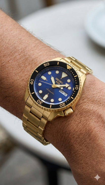 SEIKO 5 GMT SRPK20 BLUE DIAL - MEN'S AUTOMATIC