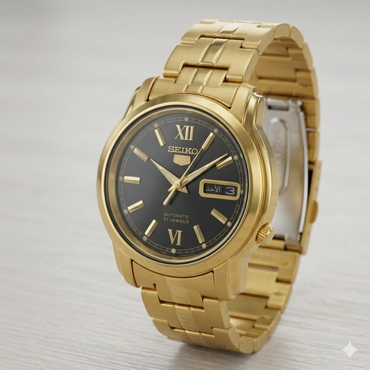 SEIKO 5 21 JEWELS SNKK86K1 BLACK DIAL - MEN'S AUTOMATIC