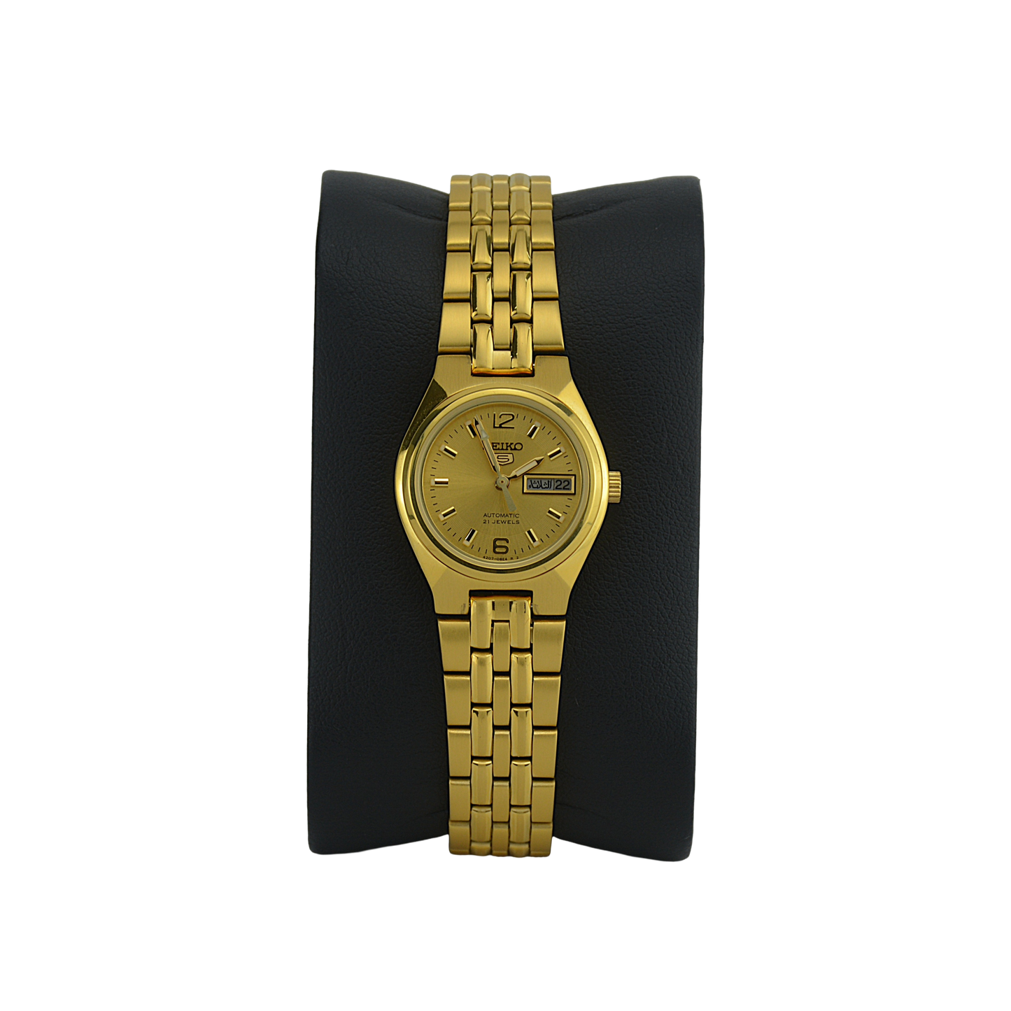 SEIKO 5 21 JEWELS SYMK36K1 GOLD DIAL - WOMEN'S AUTOMATIC