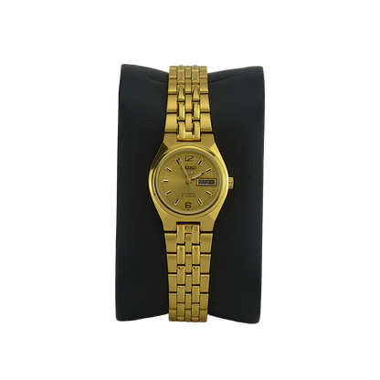 SEIKO 5 21 JEWELS SYMK36K1 GOLD DIAL - WOMEN'S AUTOMATIC