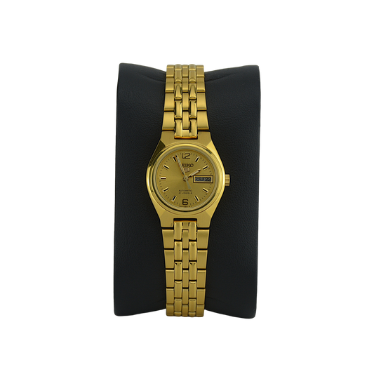 SEIKO 5 21 JEWELS SYMK36K1 GOLD DIAL - WOMEN'S AUTOMATIC