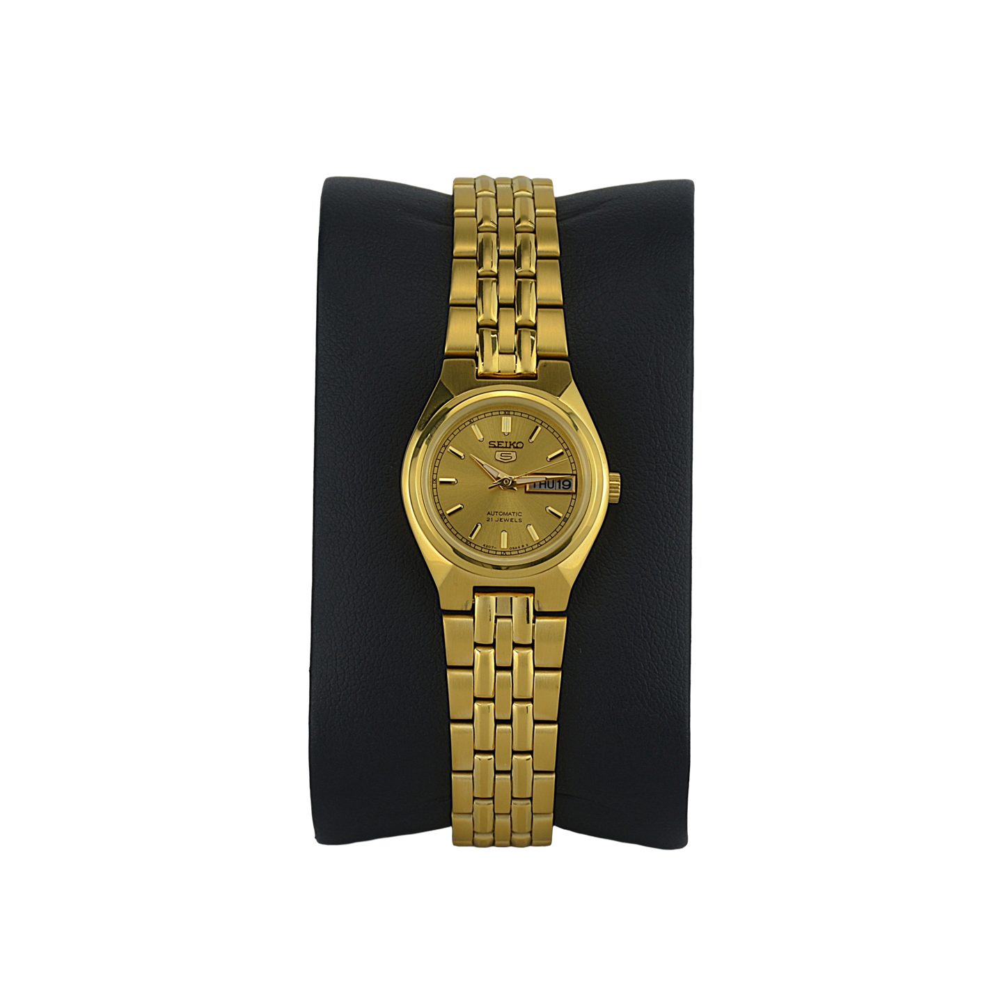 SEIKO 5 21 JEWELS SYMA04K1 GOLD DIAL - WOMEN'S AUTOMATIC