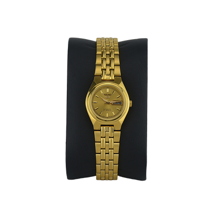 SEIKO 5 21 JEWELS SYMA04K1 GOLD DIAL - WOMEN'S AUTOMATIC