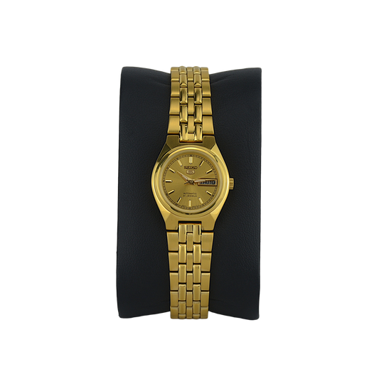 SEIKO 5 21 JEWELS SYMA04K1 GOLD DIAL - WOMEN'S AUTOMATIC