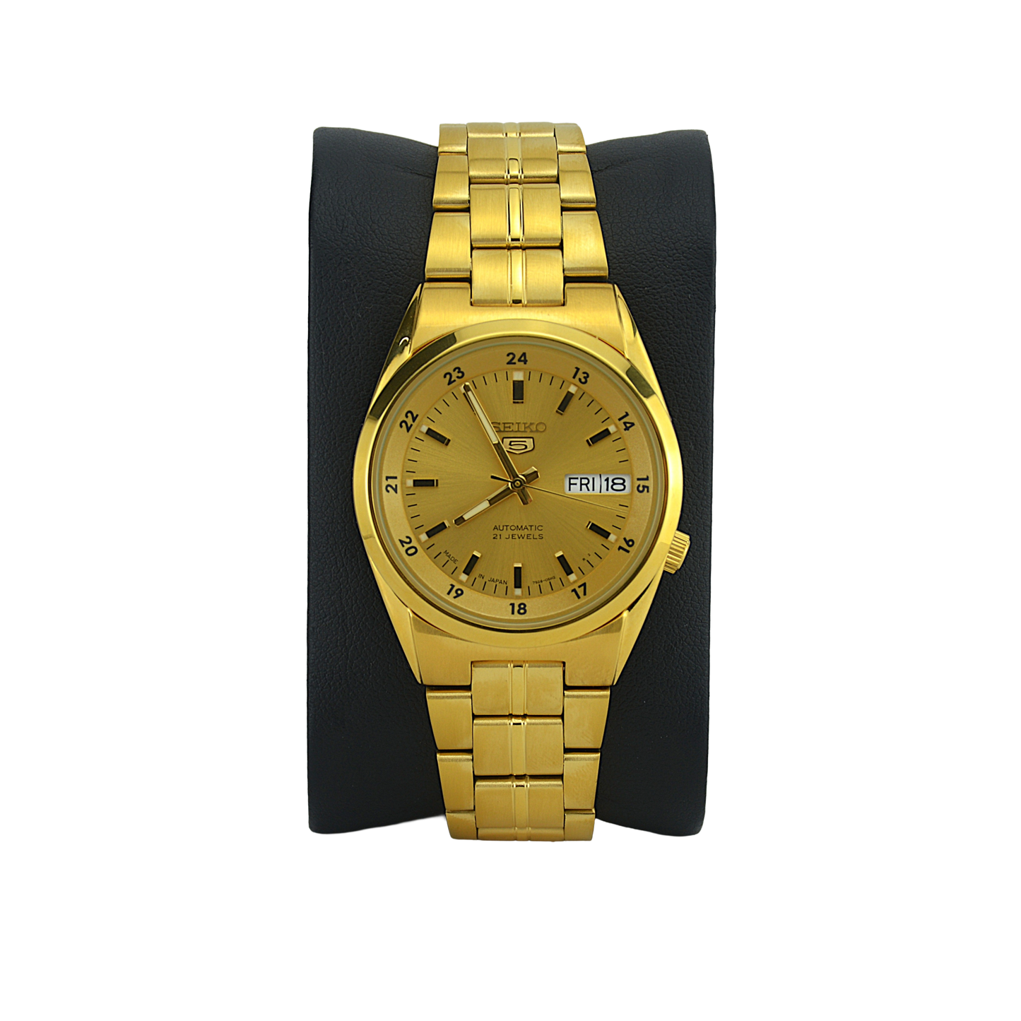 SEIKO 5 21 JEWELS SNK574J1 GOLD DIAL - MEN'S AUTOMATIC