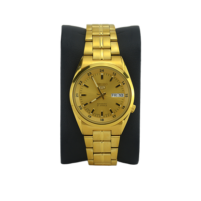 SEIKO 5 21 JEWELS SNK574J1 GOLD DIAL - MEN'S AUTOMATIC