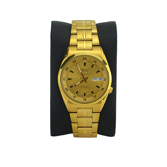 SEIKO 5 21 JEWELS SNK574J1 GOLD DIAL - MEN'S AUTOMATIC