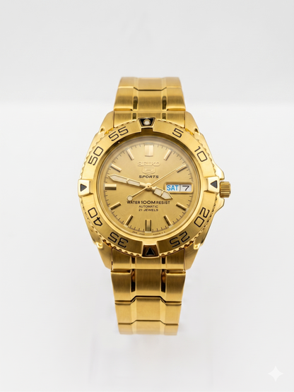 SEIKO 5 SPORTS SNZB26J1 GOLD DIAL - MEN'S AUTOMATIC