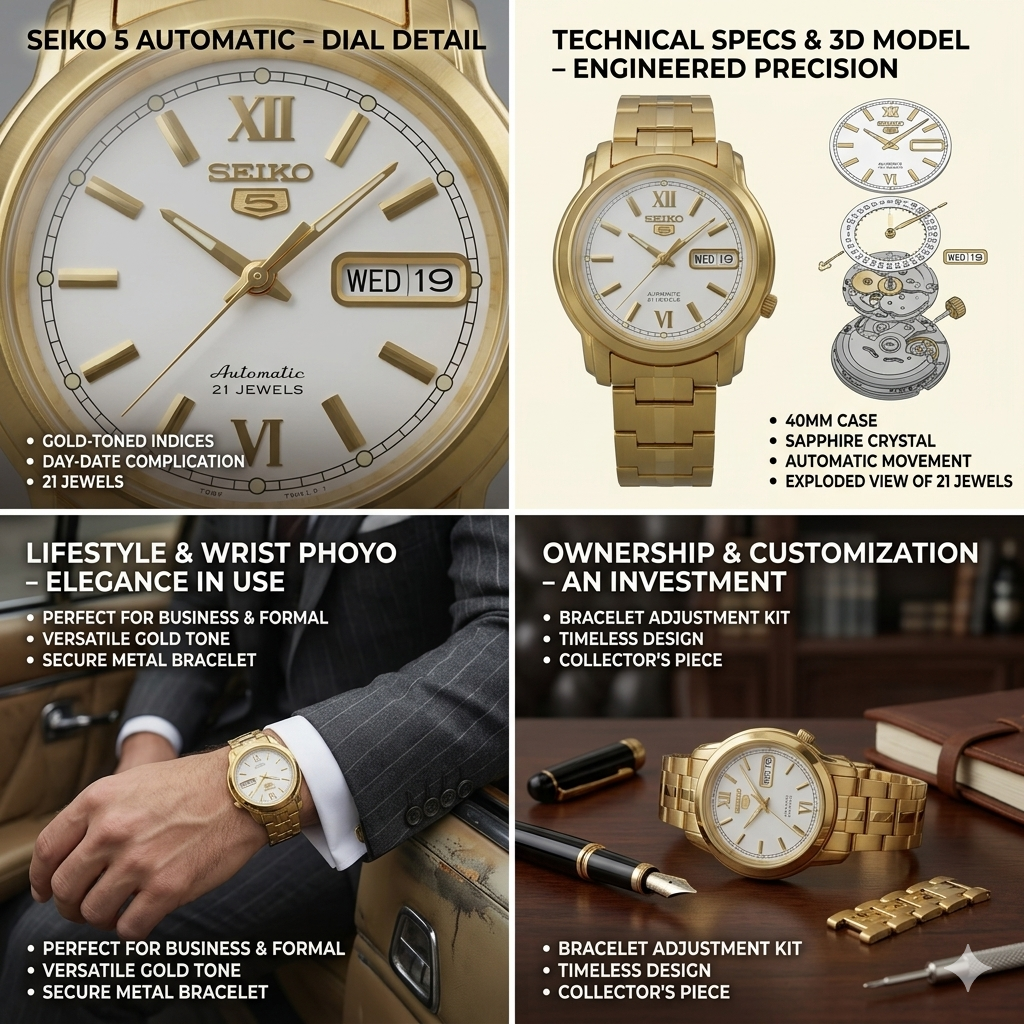 SEIKO 5 21 JEWELS SNKK84K1 SILVER DIAL - MEN'S AUTOMATIC