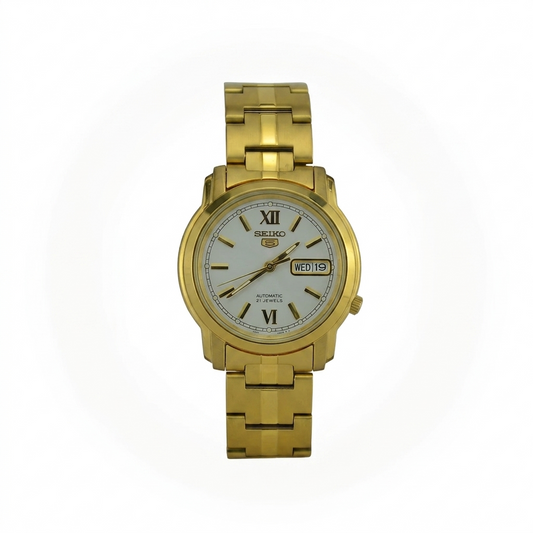 SEIKO 5 21 JEWELS SNKK84K1 SILVER DIAL - MEN'S AUTOMATIC