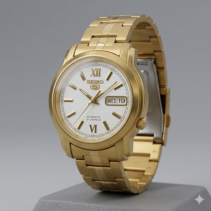 SEIKO 5 21 JEWELS SNKK84K1 SILVER DIAL - MEN'S AUTOMATIC