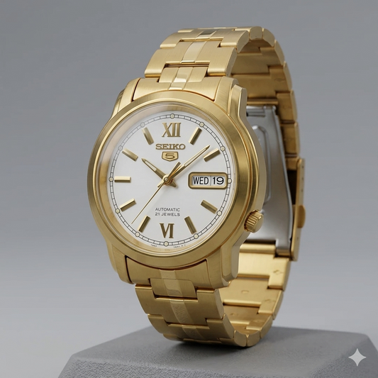 SEIKO 5 21 JEWELS SNKK84K1 SILVER DIAL - MEN'S AUTOMATIC