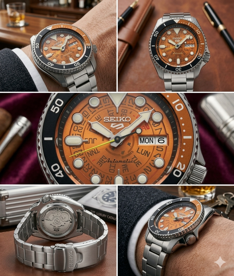 SEIKO 5 SONAR SRPJ47K1 BROWN DIAL - MEN'S AUTOMATIC