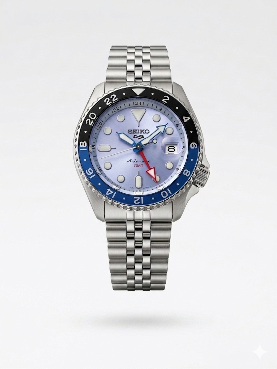 SEIKO 5 GMT BLUE ICE SSK029K1 BLUE DIAL - MEN'S AUTOMATIC