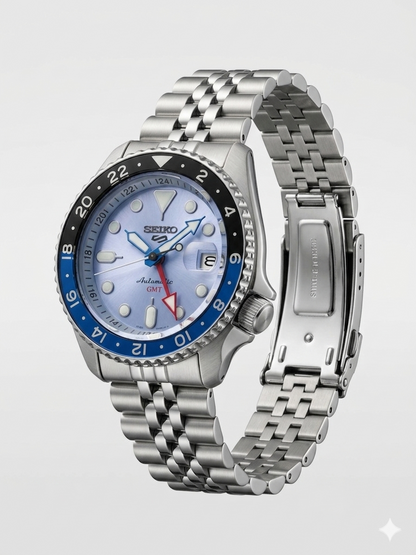 SEIKO 5 GMT BLUE ICE SSK029K1 BLUE DIAL - MEN'S AUTOMATIC