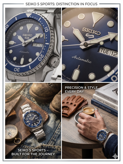 SEIKO 5 GMT SKX SERIES SRPD51K1 BLUE DIAL - MEN'S AUTOMATIC