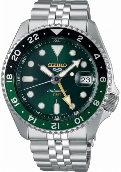 SEIKO 5 GMT SPRITE SSK035K1 GREEN DIAL - MEN'S AUTOMATIC