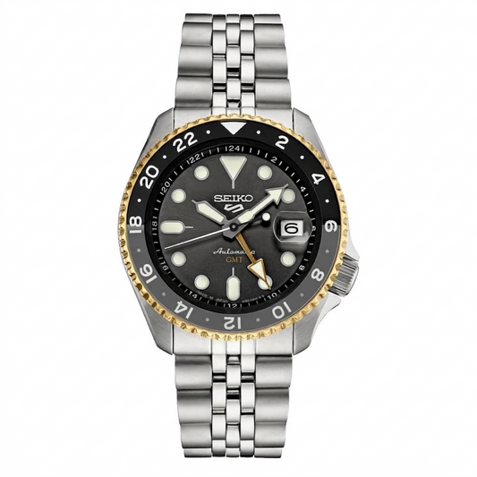 SEIKO 5 GMT CHARCOAL SSK021 GRAY DIAL - MEN'S AUTOMATIC