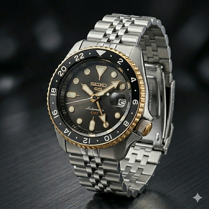 SEIKO 5 GMT CHARCOAL SSK021 GRAY DIAL - MEN'S AUTOMATIC