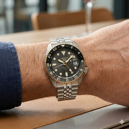 SEIKO 5 GMT CHARCOAL SSK021 GRAY DIAL - MEN'S AUTOMATIC