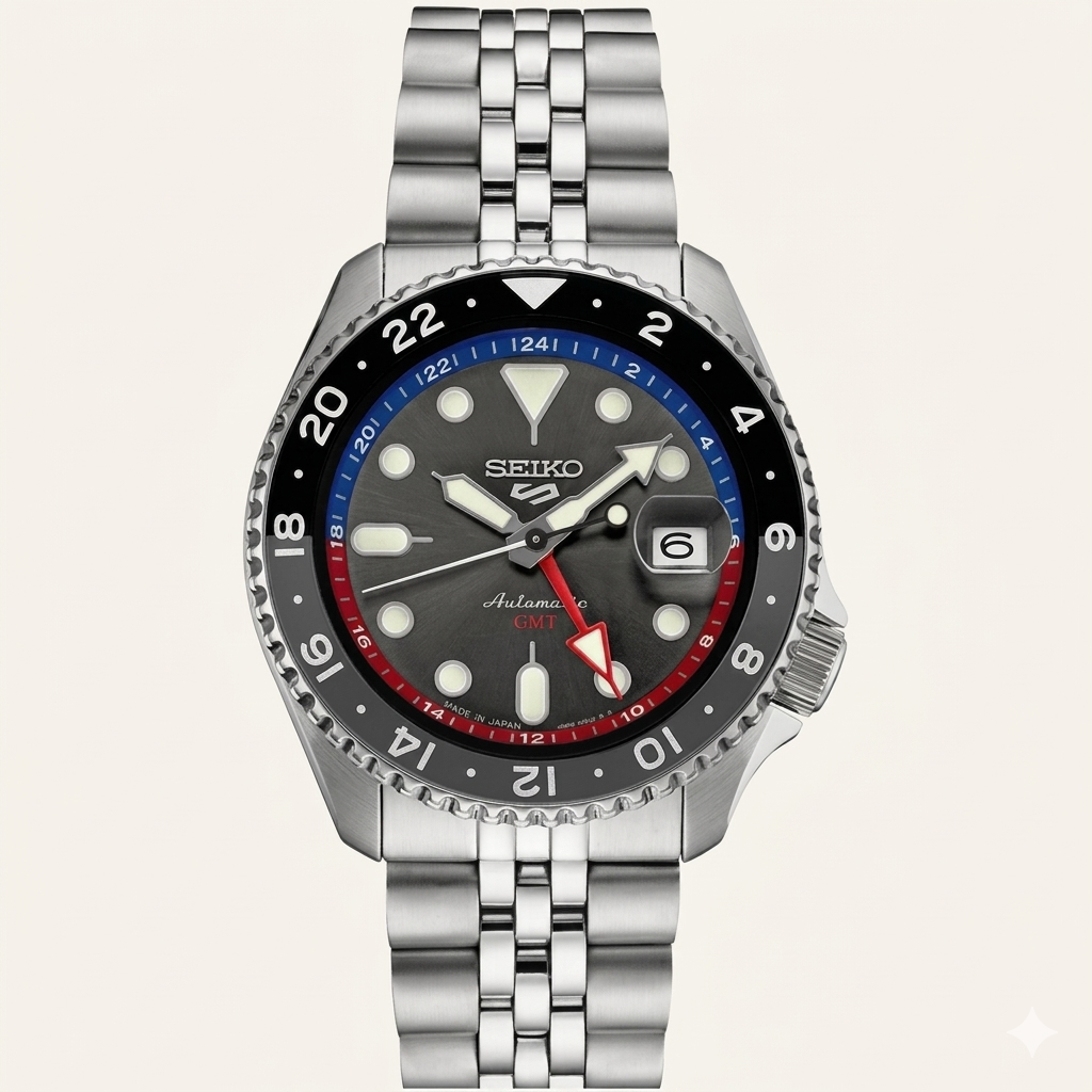 SEIKO 5 GMT U.S. SPECIAL CREATION SSK019 GRAY DIAL - MEN'S AUTOMATIC
