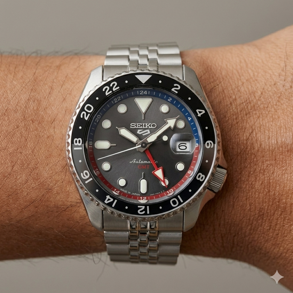 SEIKO 5 GMT U.S. SPECIAL CREATION SSK019 GRAY DIAL - MEN'S AUTOMATIC