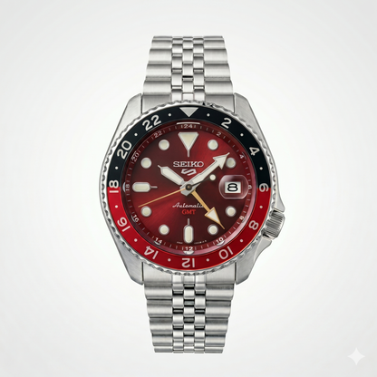 SEIKO 5 GMT RED PASSION SSK031K1 RED DIAL - MEN'S AUTOMATIC