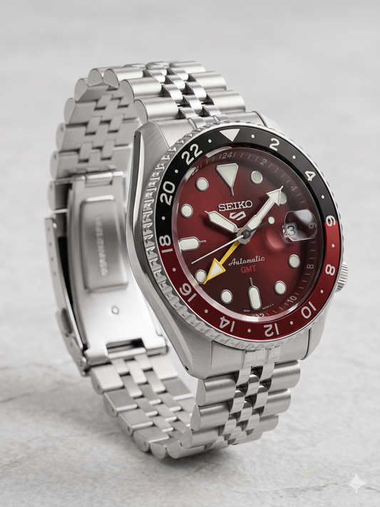 SEIKO 5 GMT RED PASSION SSK031K1 RED DIAL - MEN'S AUTOMATIC