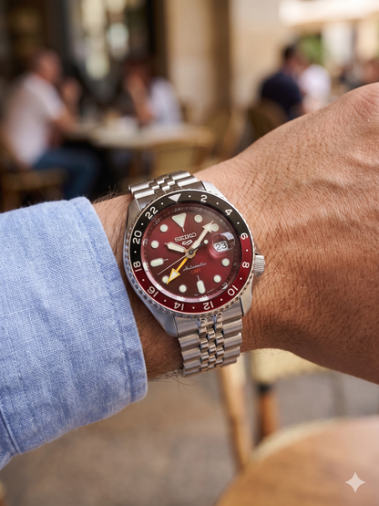 SEIKO 5 GMT RED PASSION SSK031K1 RED DIAL - MEN'S AUTOMATIC