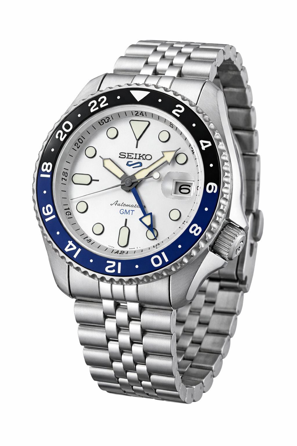 SEIKO 5 GMT WHITE BATMAN SSK033K1 WHITE DIAL - MEN'S AUTOMATIC