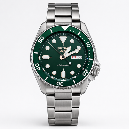 SEIKO 5 GMT SKX SERIES SRPD63K1 GREEN DIAL - MEN'S AUTOMATIC