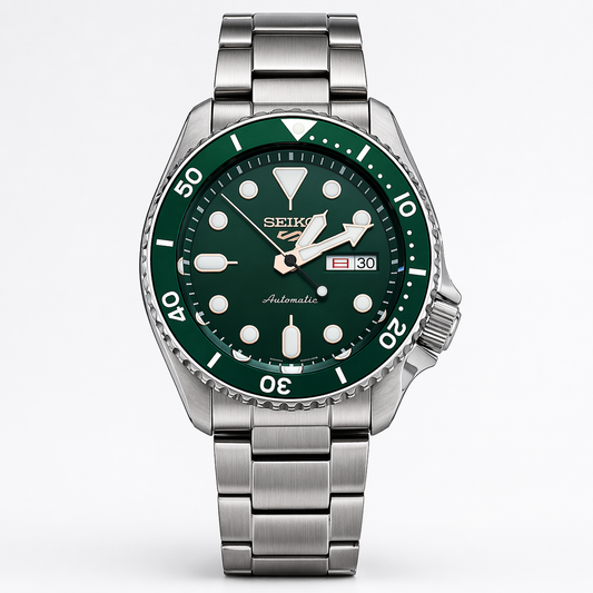 SEIKO 5 GMT SKX SERIES SRPD63K1 GREEN DIAL - MEN'S AUTOMATIC