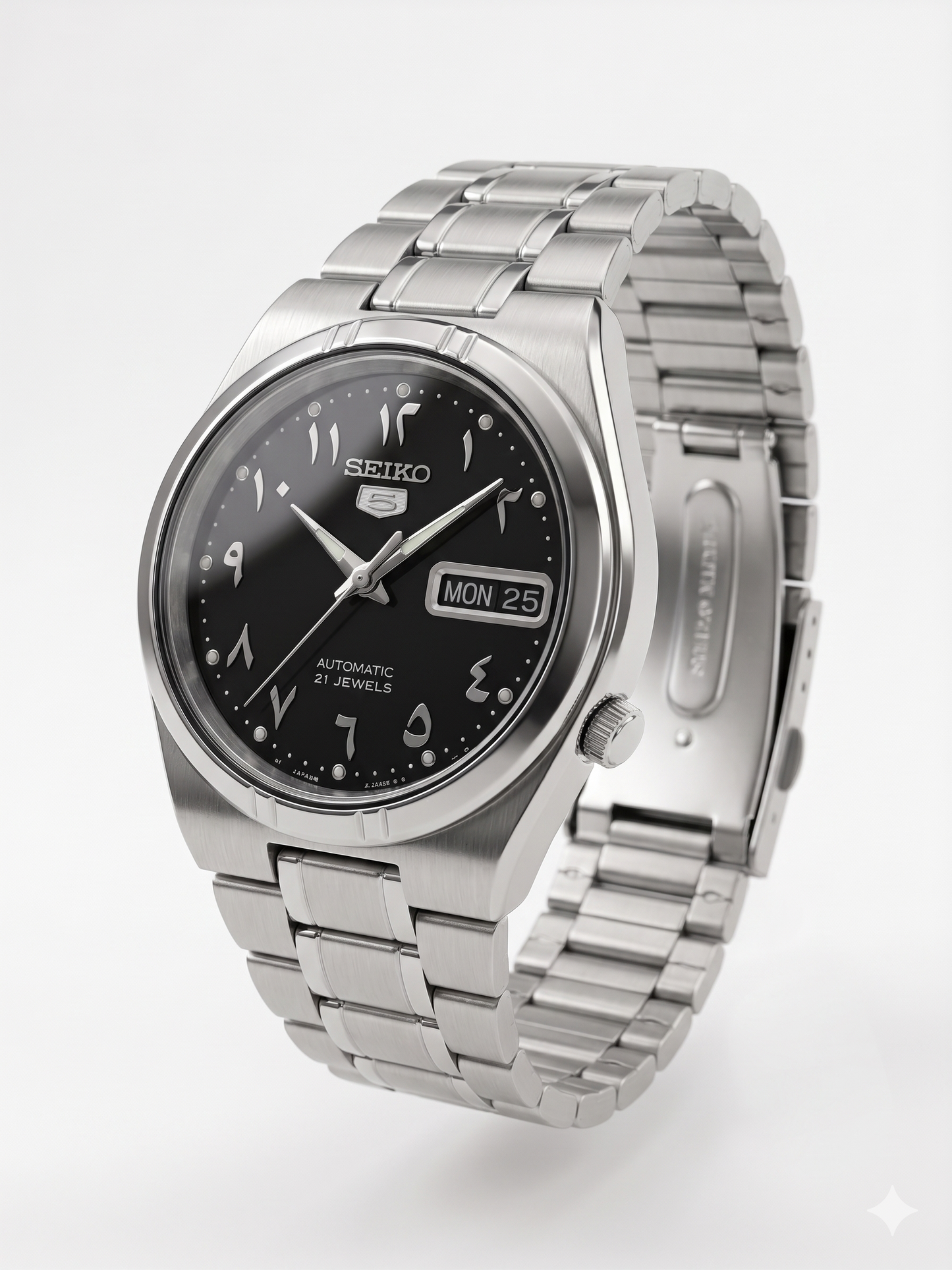 SEIKO 5 21 JEWELS ARABIC DIAL SNK063J5 BLACK DIAL - MEN'S AUTOMATIC