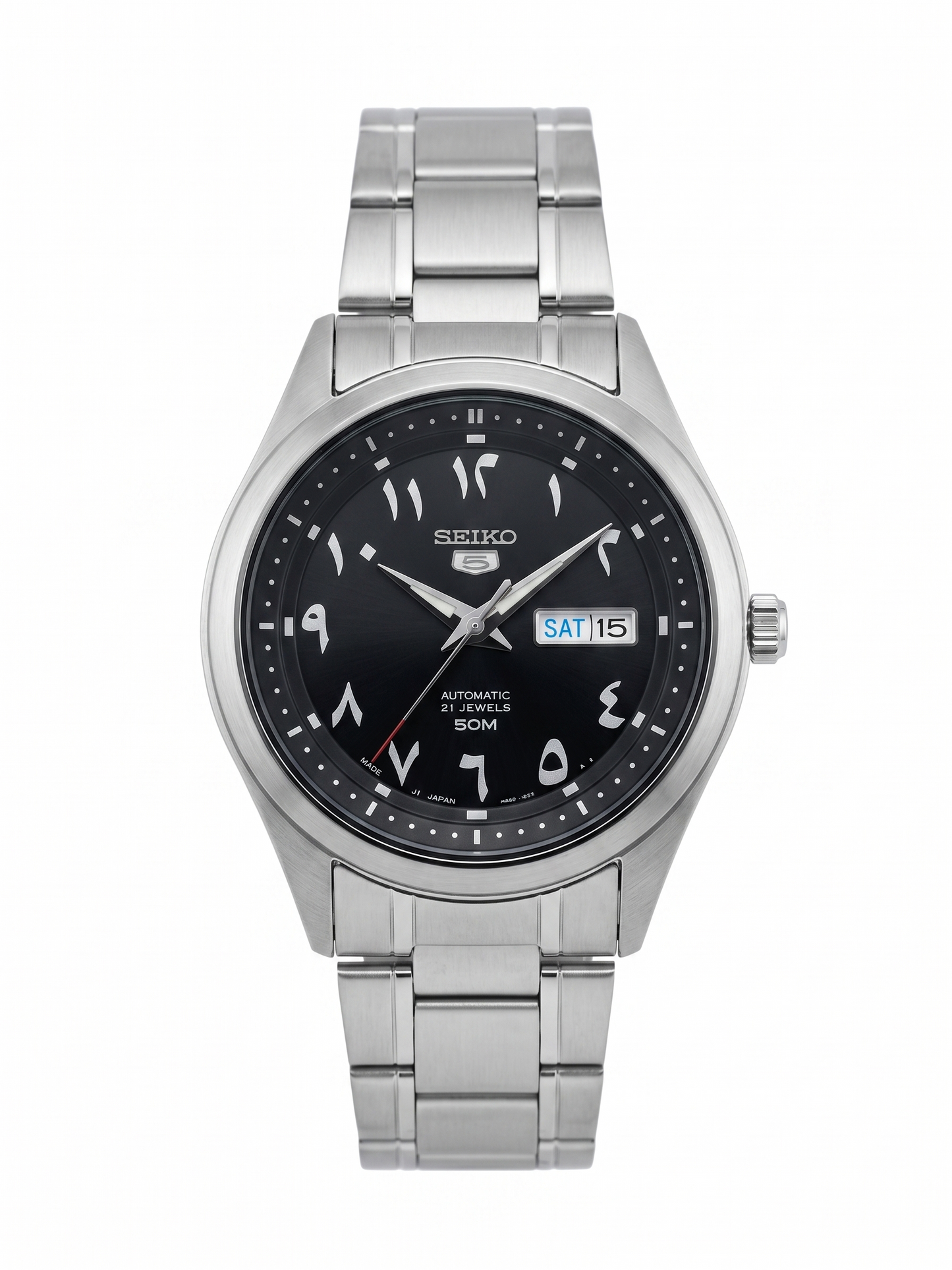 SEIKO 5 21 JEWELS ARABIC DIAL SNKP21J1 BLACK DIAL - MEN'S AUTOMATIC