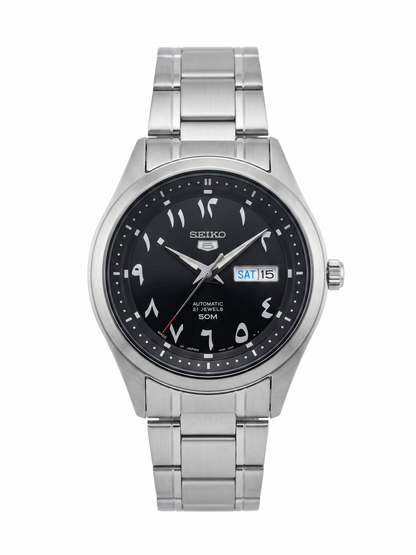 SEIKO 5 21 JEWELS ARABIC DIAL SNKP21J1 BLACK DIAL - MEN'S AUTOMATIC