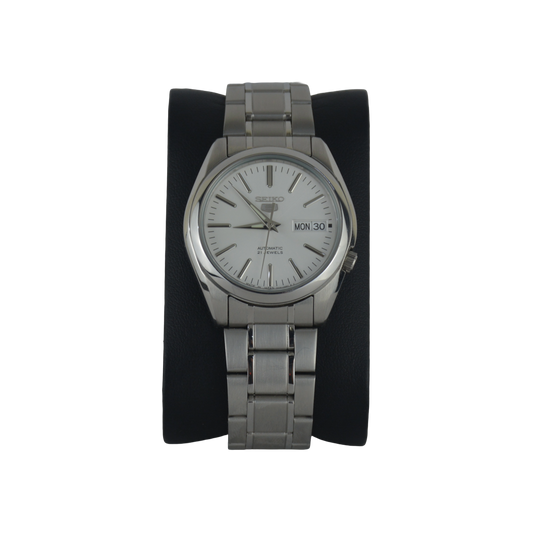 SEIKO 5 21 JEWELS SNKL41J1 SILVER DIAL - MEN'S AUTOMATIC