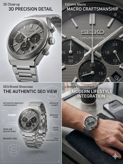 SEIKO CHRONOGRAPH SSB455P1 SILVER DIAL - MEN'S AUTOMATIC