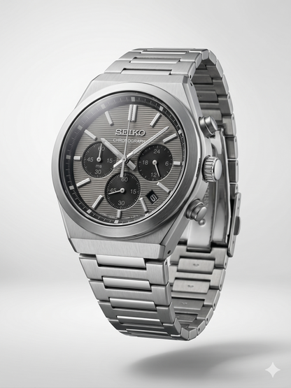 SEIKO CHRONOGRAPH SSB455P1 SILVER DIAL - MEN'S AUTOMATIC