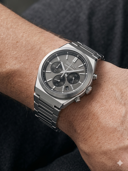 SEIKO CHRONOGRAPH SSB455P1 SILVER DIAL - MEN'S AUTOMATIC