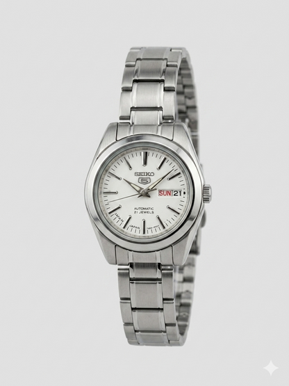 SEIKO 21 JEWELS SYMK13J1 WHITE DIAL - WOMEN'S AUTOMATIC
