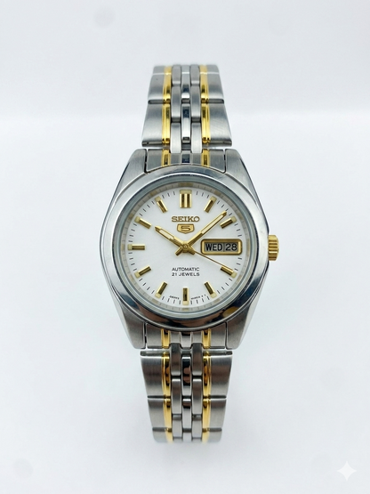 SEIKO 21 JEWELS SYMA35K1 WHITE DIAL - WOMEN'S AUTOMATIC