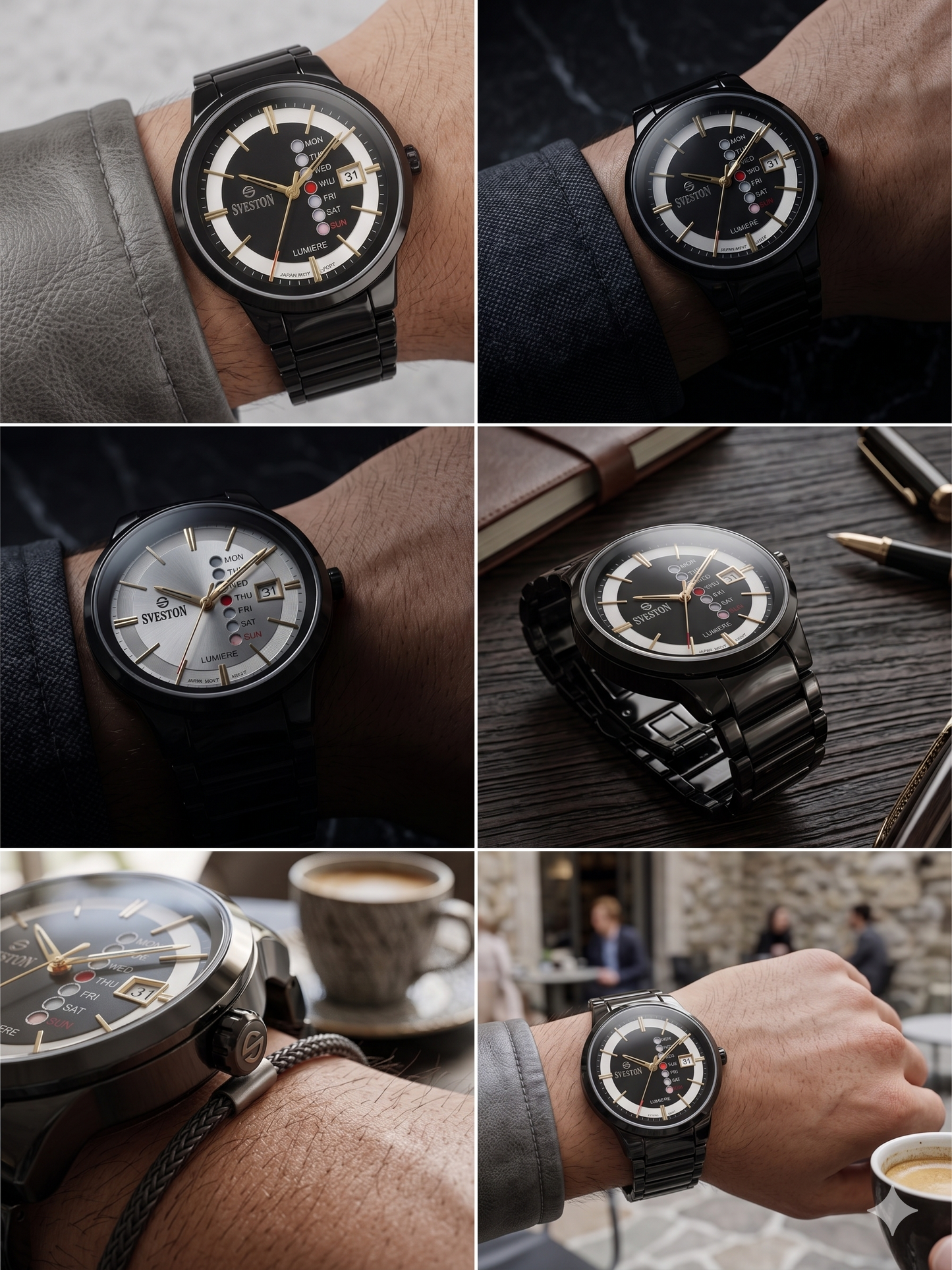 SVESTON LUMIERE SV-7555G BLACK DIAL - MEN'S QUARTZ